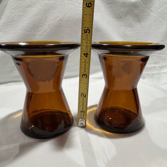 Dansk Designs, Dark Amber Glass Candle Holder or Vase, Jens Quistgaart Design - Picture 4 of 6